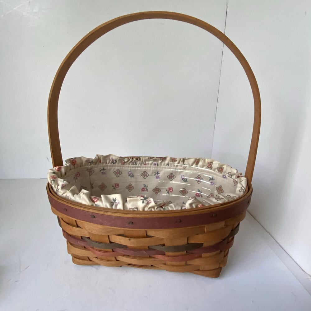 Longaberger Basket W/ Liner, Protector Papers Signed 1992 Vintage Easter New Old